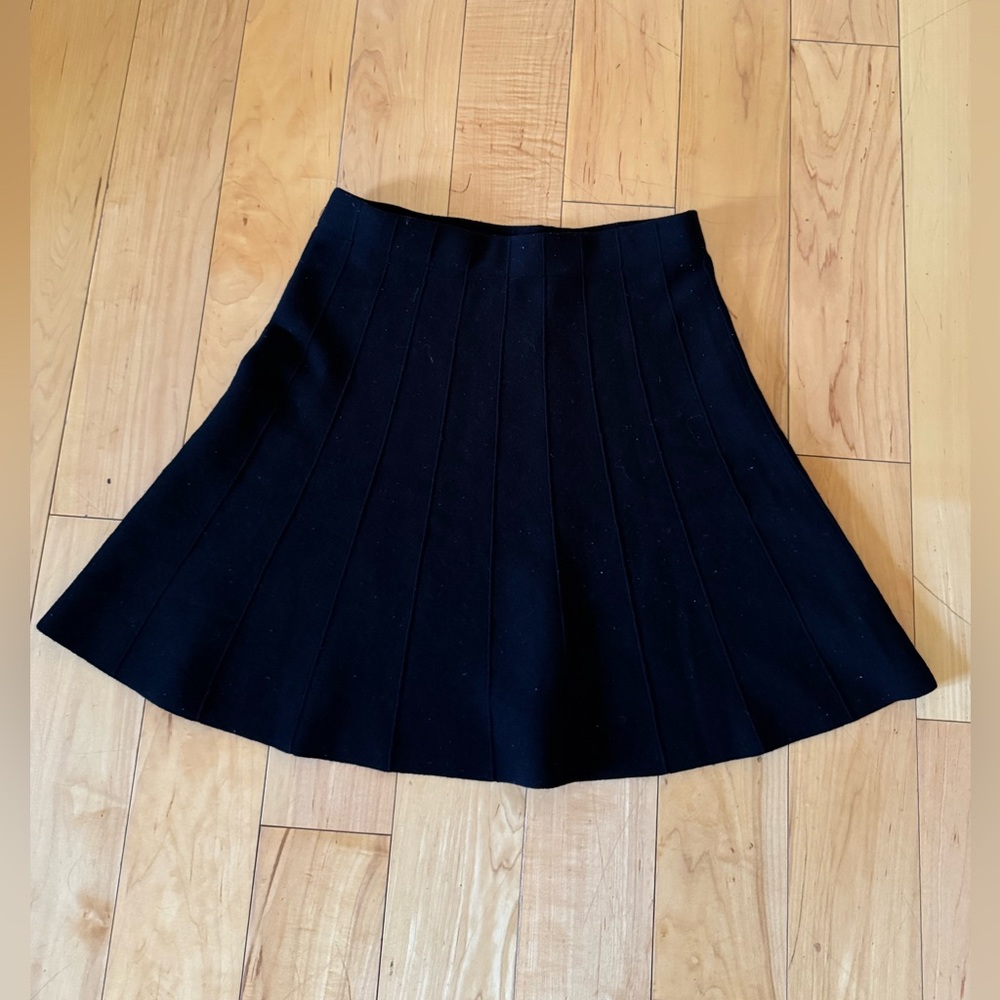 Zara Black Knit Skater Circle Skirt